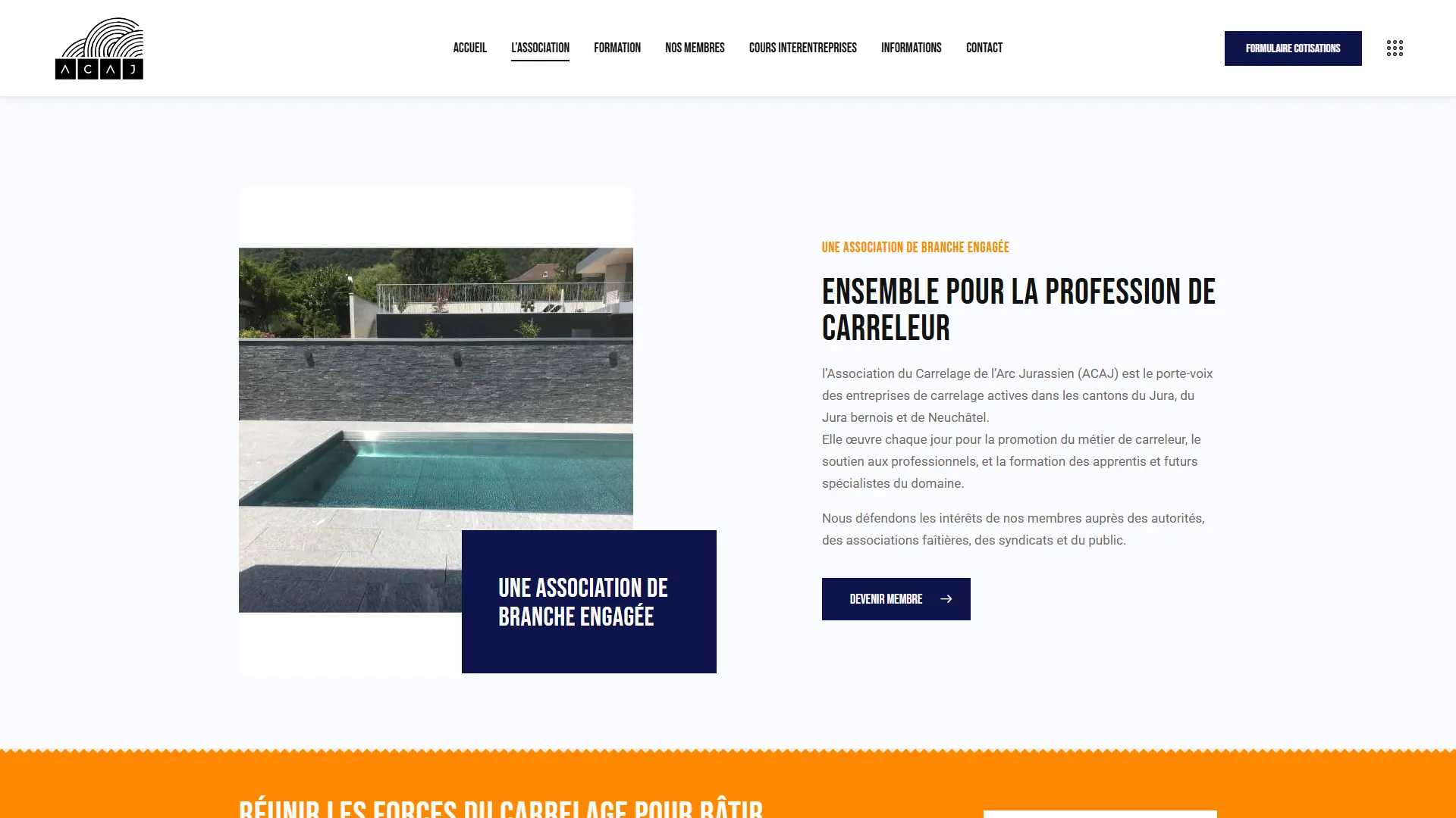 La mission de l'ACAJ et le détail de ses avantages membres.