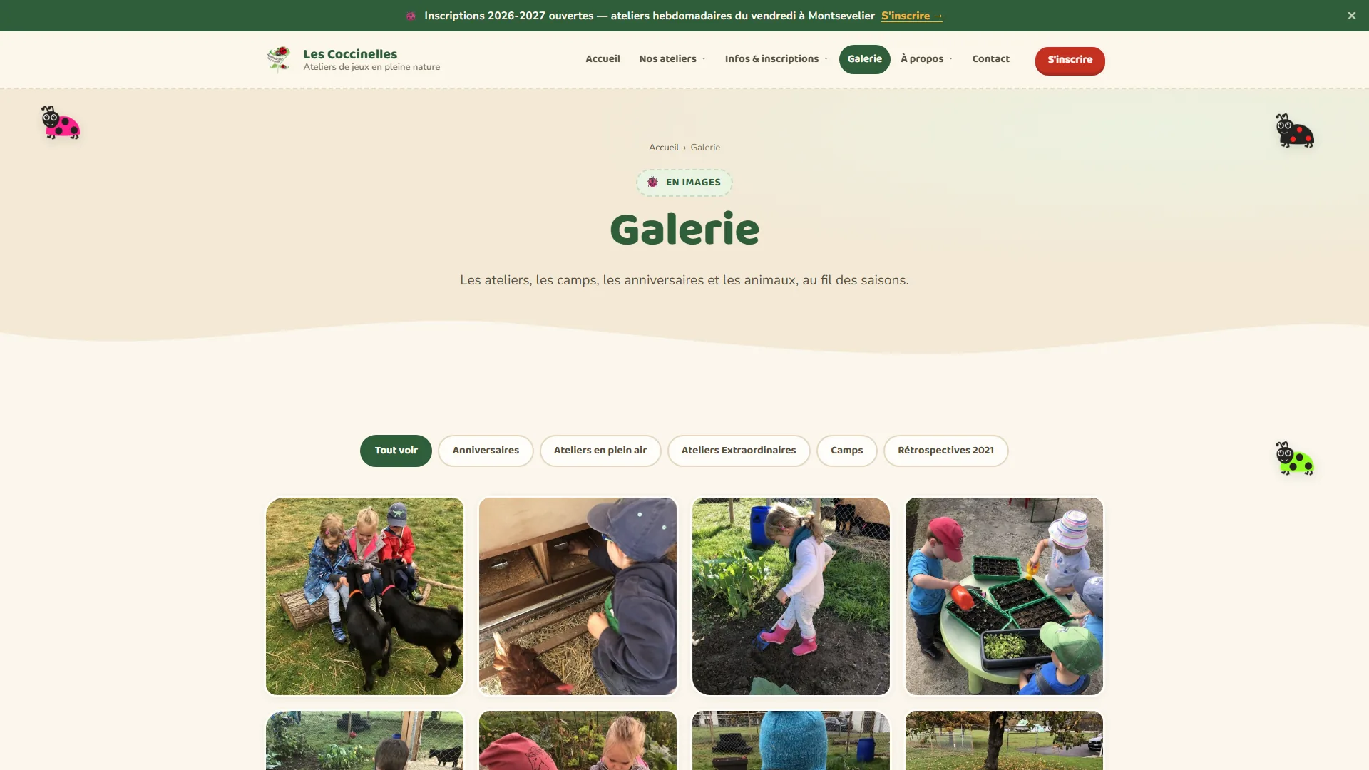 La galerie filtrable, au fil des saisons.