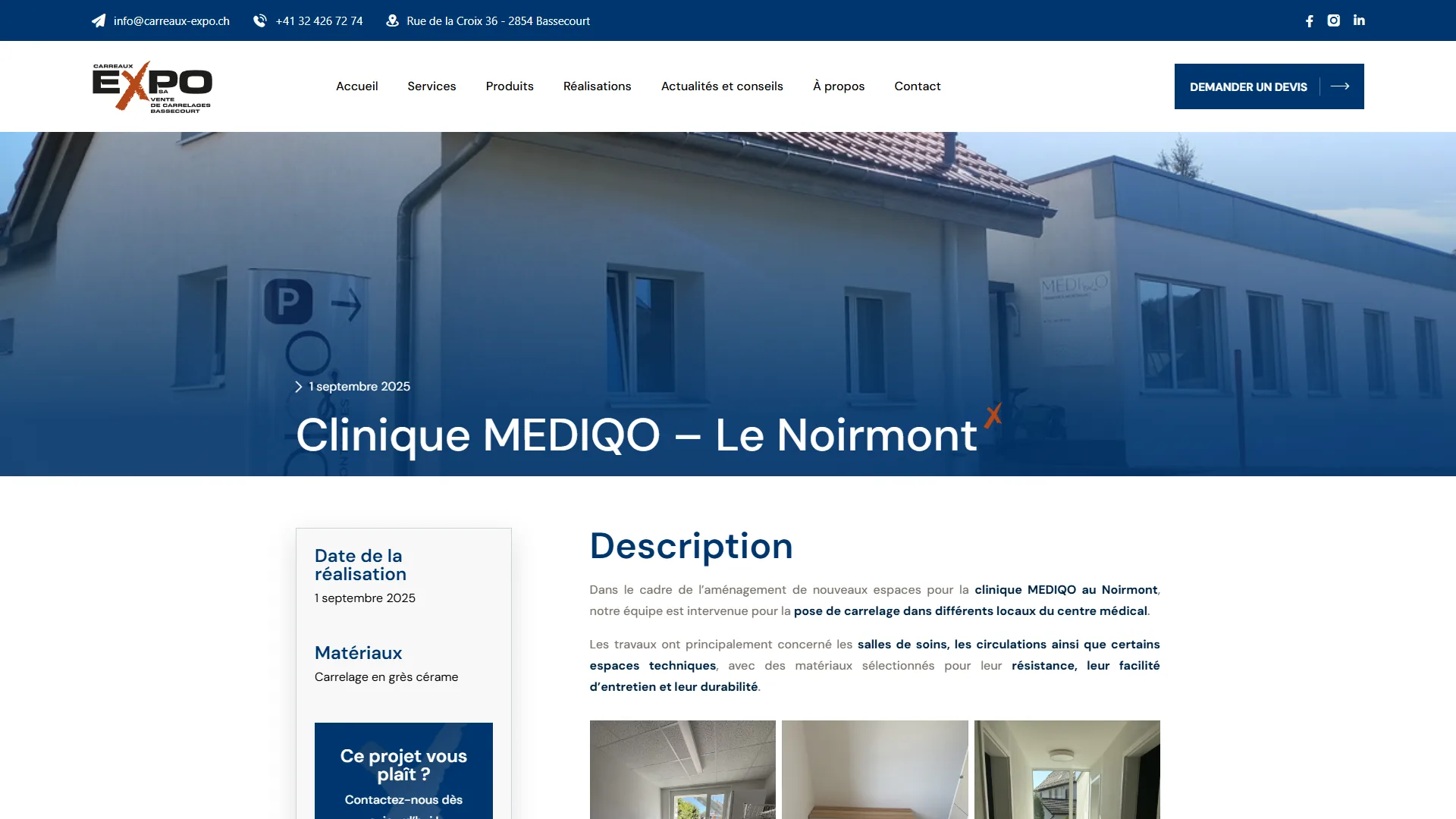 Clinique MEDIQO au Noirmont : la fiche technique complète.