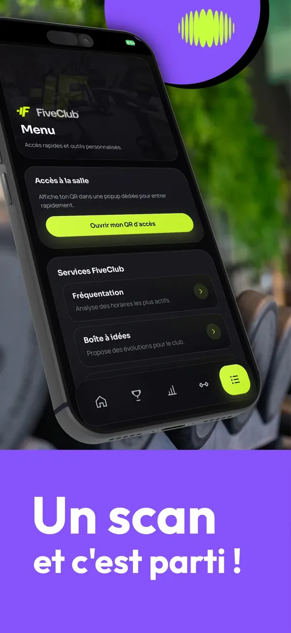 Accès au club en un scan, 24h/24.