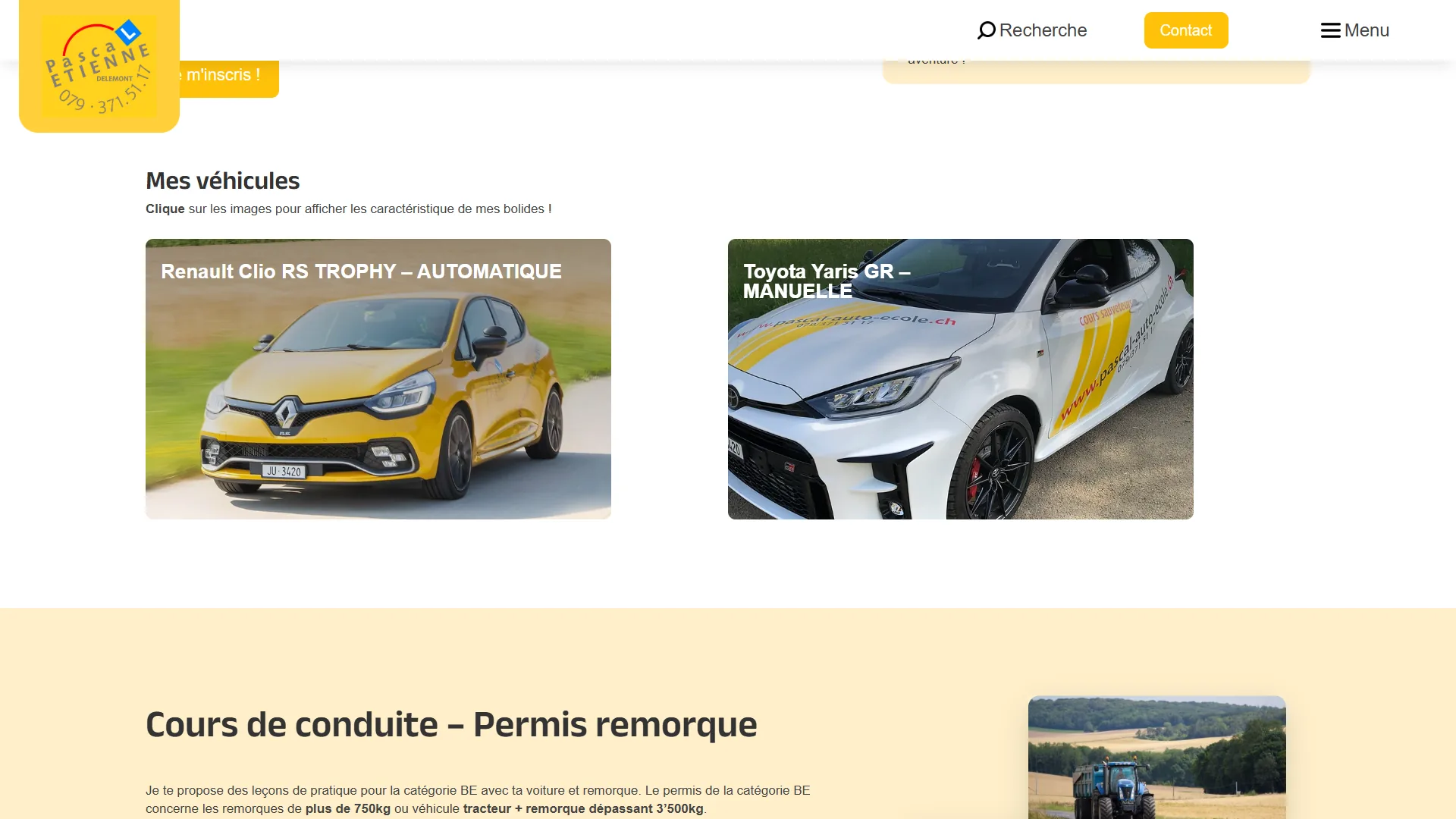 La Clio RS Trophy automatique et la Yaris GR manuelle, les deux voitures d'école.