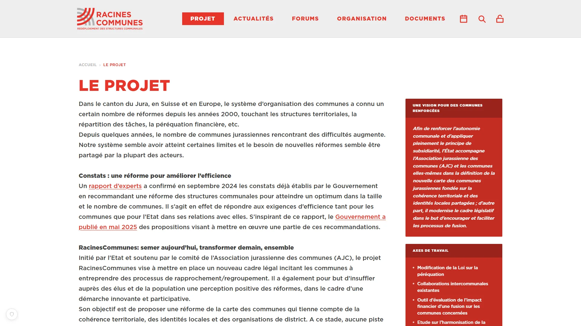 Le projet en deux mots, la carte des communes en interactif.