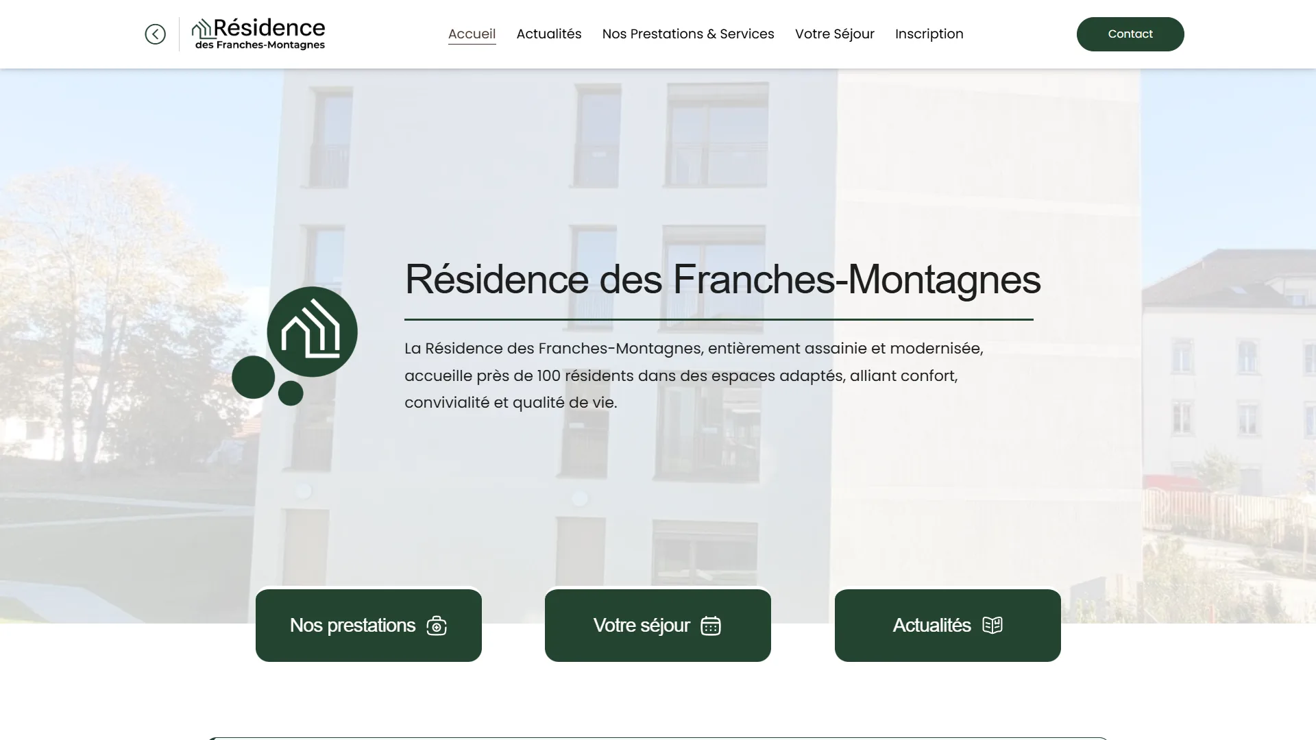La Résidence des Franches-Montagnes, entièrement assainie, près de 100 résidents.