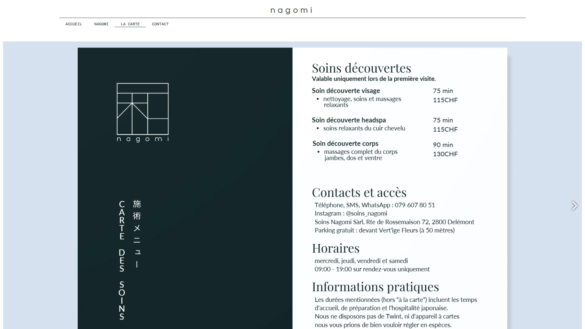 La couverture de la carte des soins, avant qu'on la feuillette.