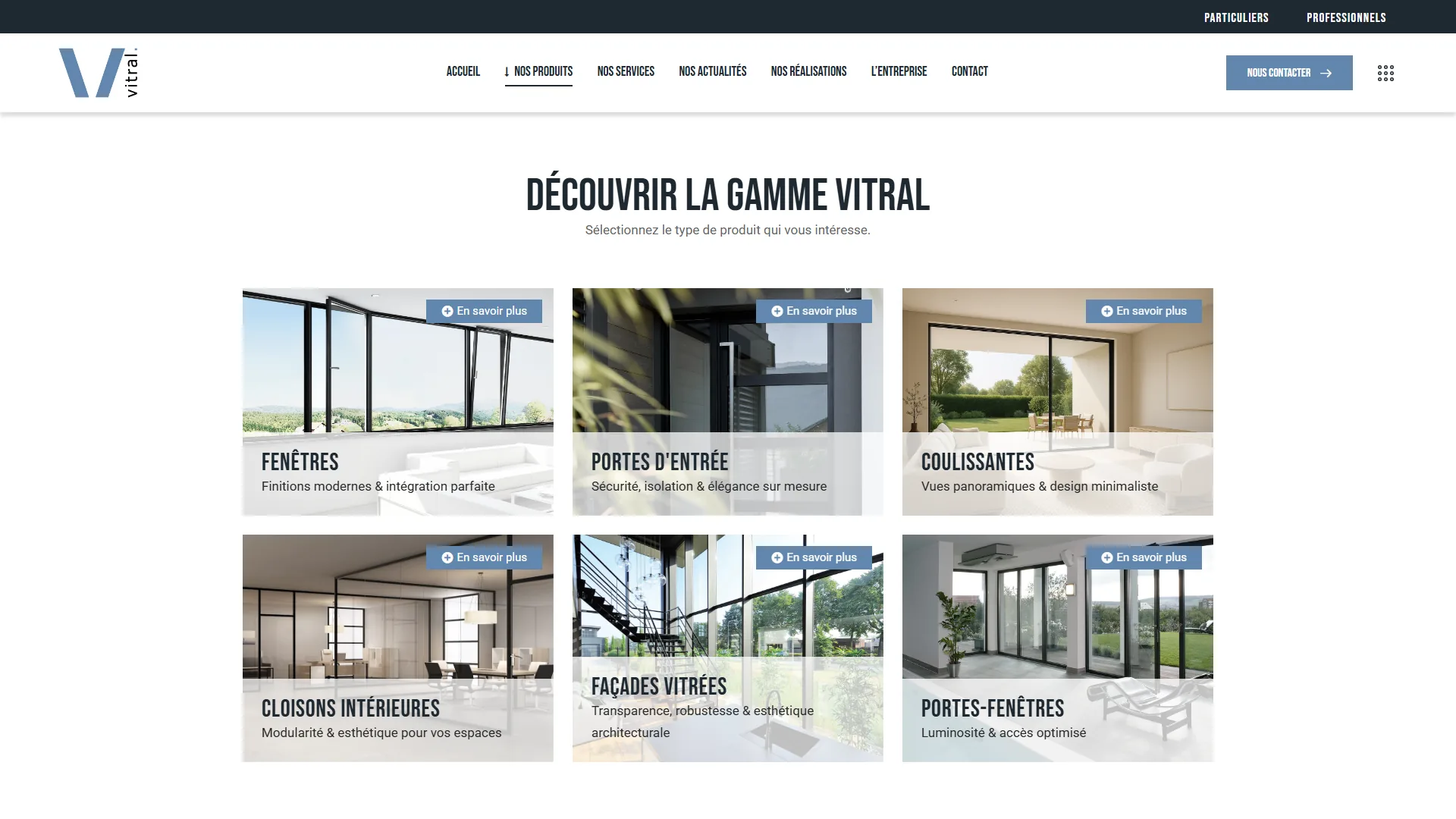 Le guide des produits, choisir par l'image.