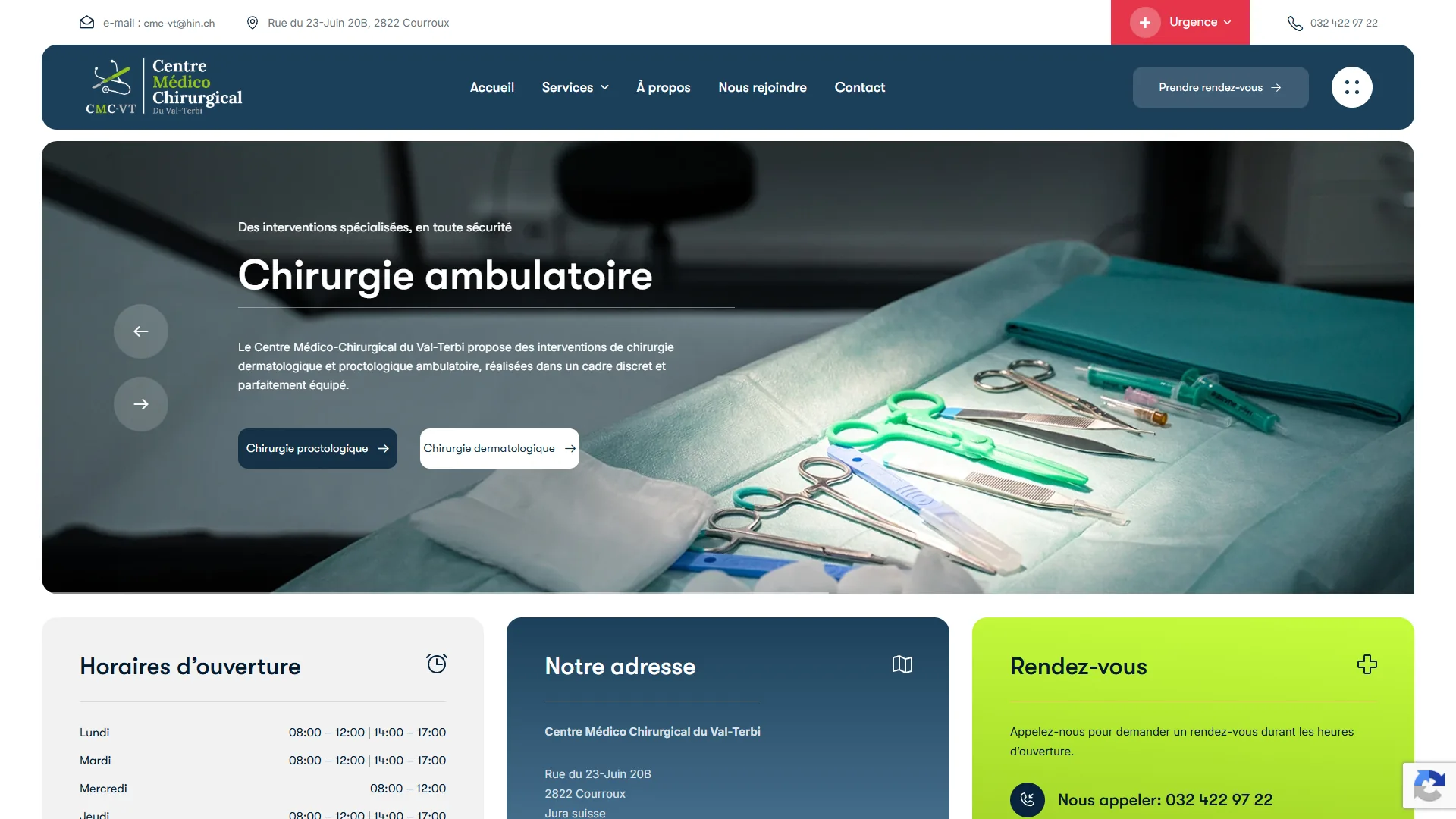 Centre Médico-Chirurgical du Val-Terbi : Développement web par e-Medias Group